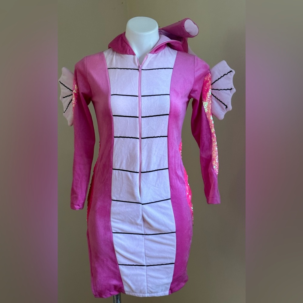 Girls Pink Seahorse Costume Hoodie Dress